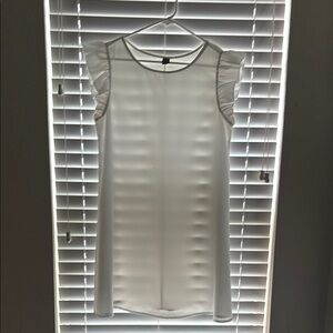 SHEIN White Dress with Ruffle Sleeves